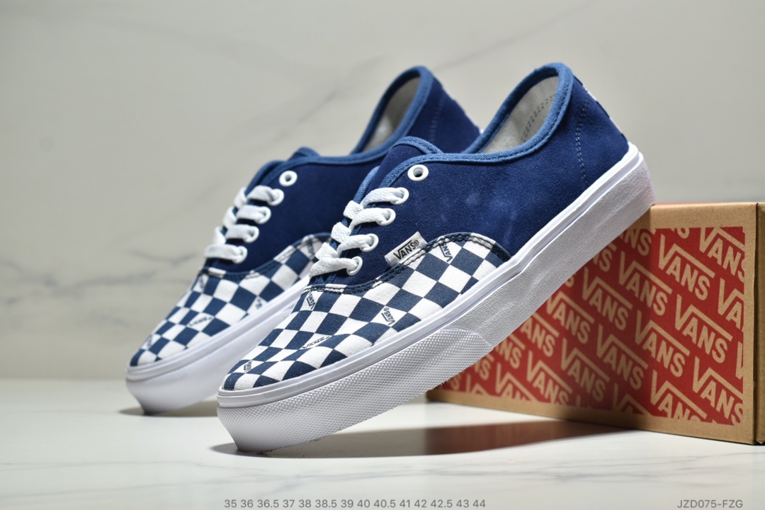 140公司级 VANS /范斯 VAULT OG AUTHENTIC 格子帆布麂皮拼接板鞋 日常百搭