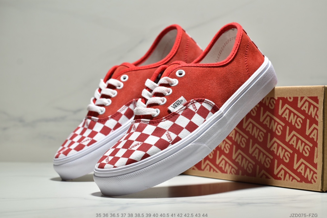 140公司级 VANS /范斯 VAULT OG AUTHENTIC 格子帆布麂皮拼接板鞋 日常百搭