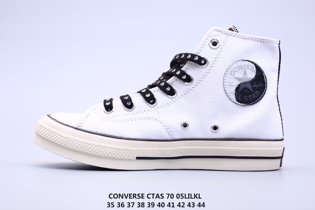 90  Converse 1970s 中国元素阴阳太极系列 鞋底半月黑白构造阴阳太极图案 鞋带印上太极阴阳阵