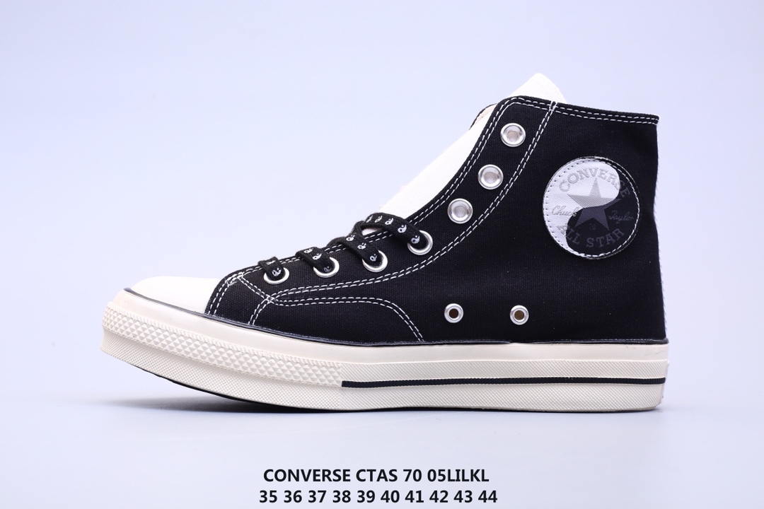 90 Converse 1970s 中国元素阴阳太极系列 鞋底半月黑白构造阴阳太极图案 鞋带印上太极阴阳阵