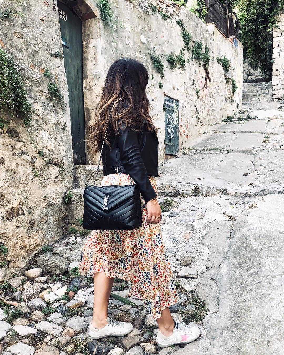 YSL LouLou 31CM Y形挎包 459749黑色/银扣