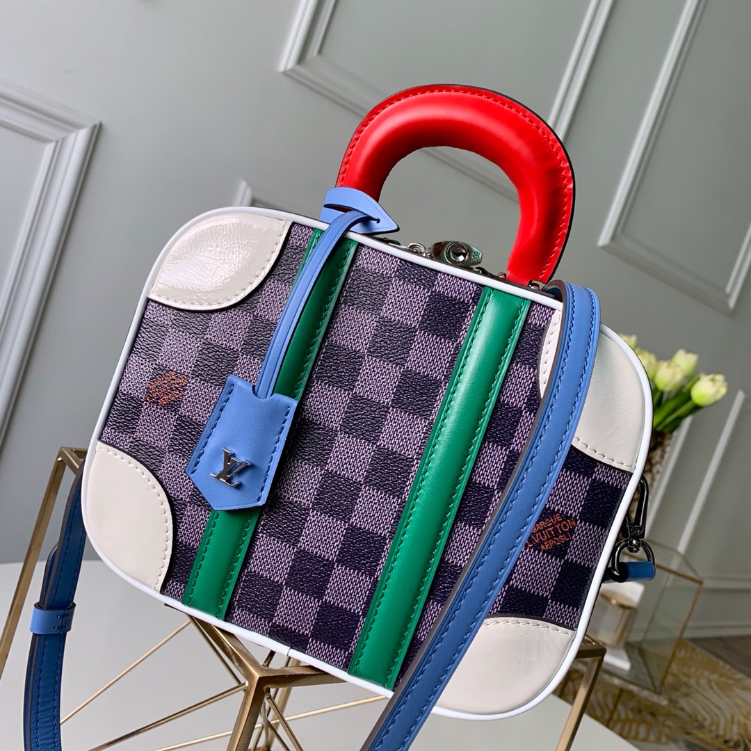 Louis Vuitton Bags Handbags Online China
 Blue Grid Monogram Canvas Cowhide Spring/Summer Collection Vintage Chains M44583