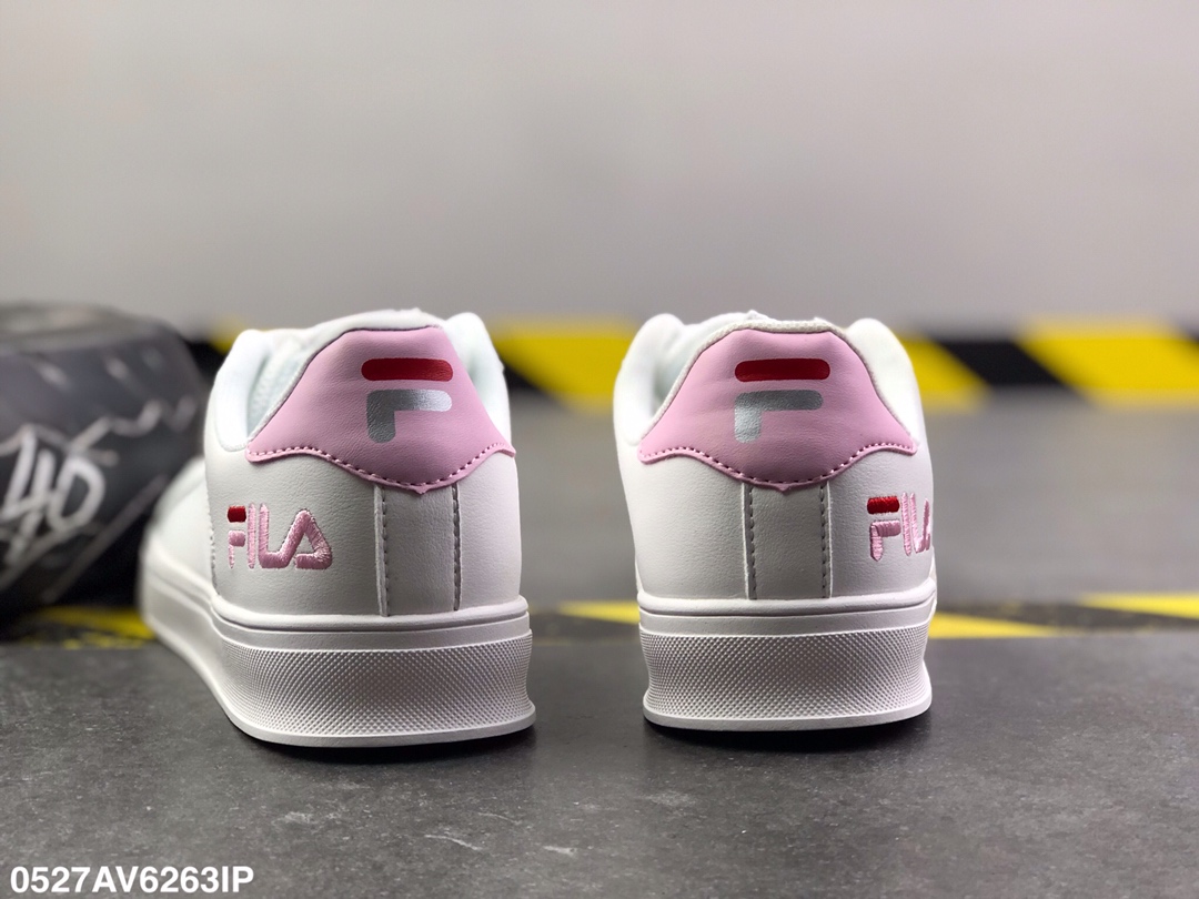 90 斐乐/Fila 皮革+网面 低帮 板鞋