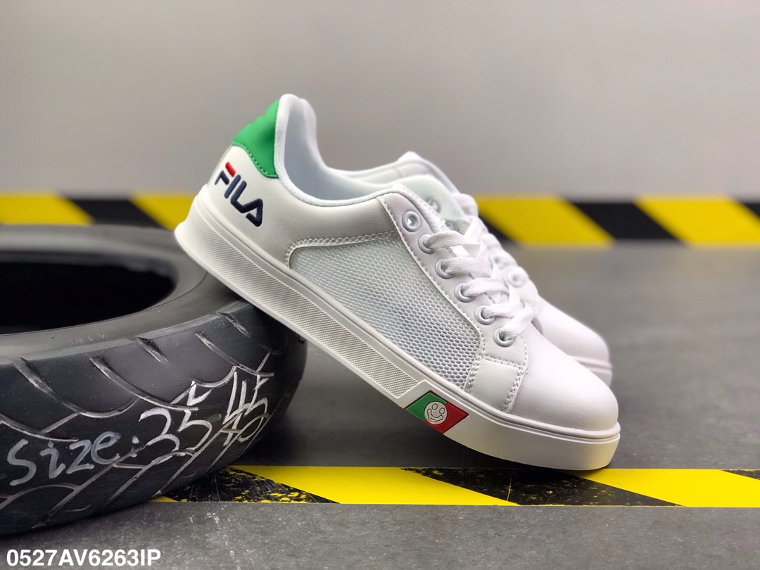 90   斐乐/Fila 皮革+网面 低帮 板鞋