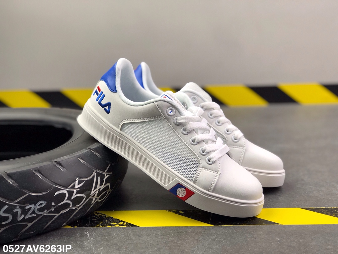 90    斐乐/Fila 皮革+网面 低帮 板鞋