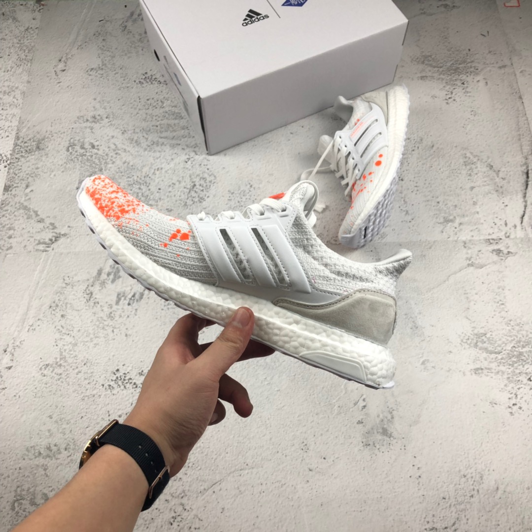 220  UB4.0泼墨#  余文乐品牌联名 MADNESS x Adidas Ultra Boost 4.0 爆米花百搭高弹透气飞织慢跑鞋 货号：EF0143