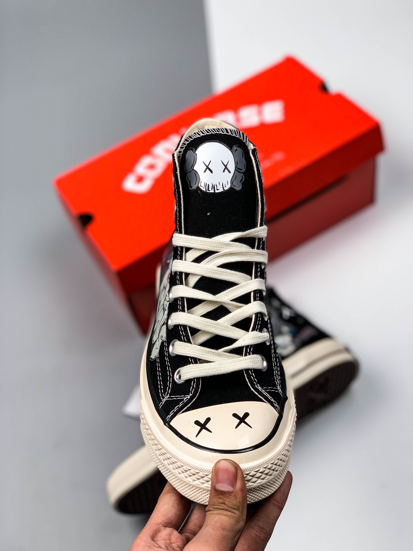 170 Kaws X Converse 1970s 匡威涂鸦 三星标 联名高帮休闲板鞋全新Kaws涂鸦