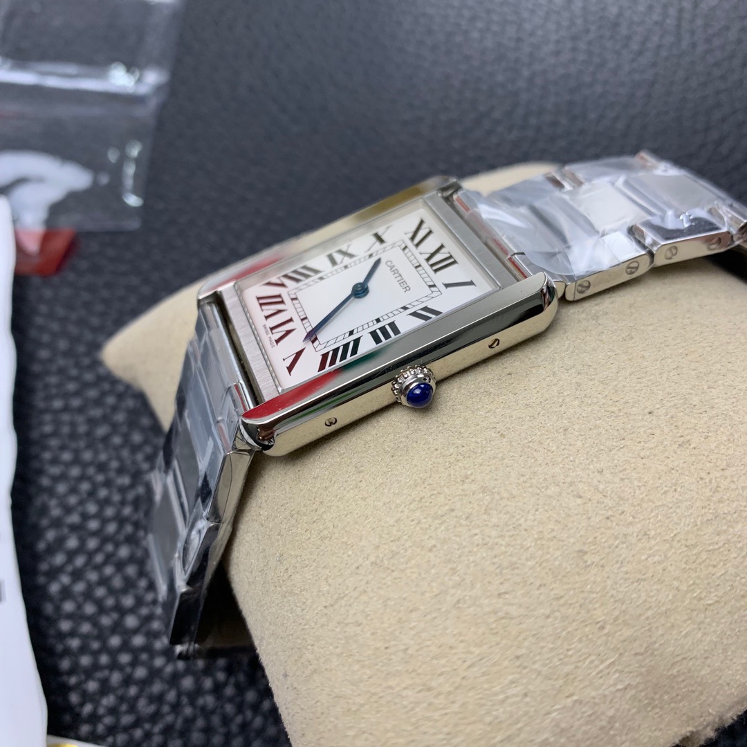 Cartier 卡地亚坦克系列女款钢带腕表
