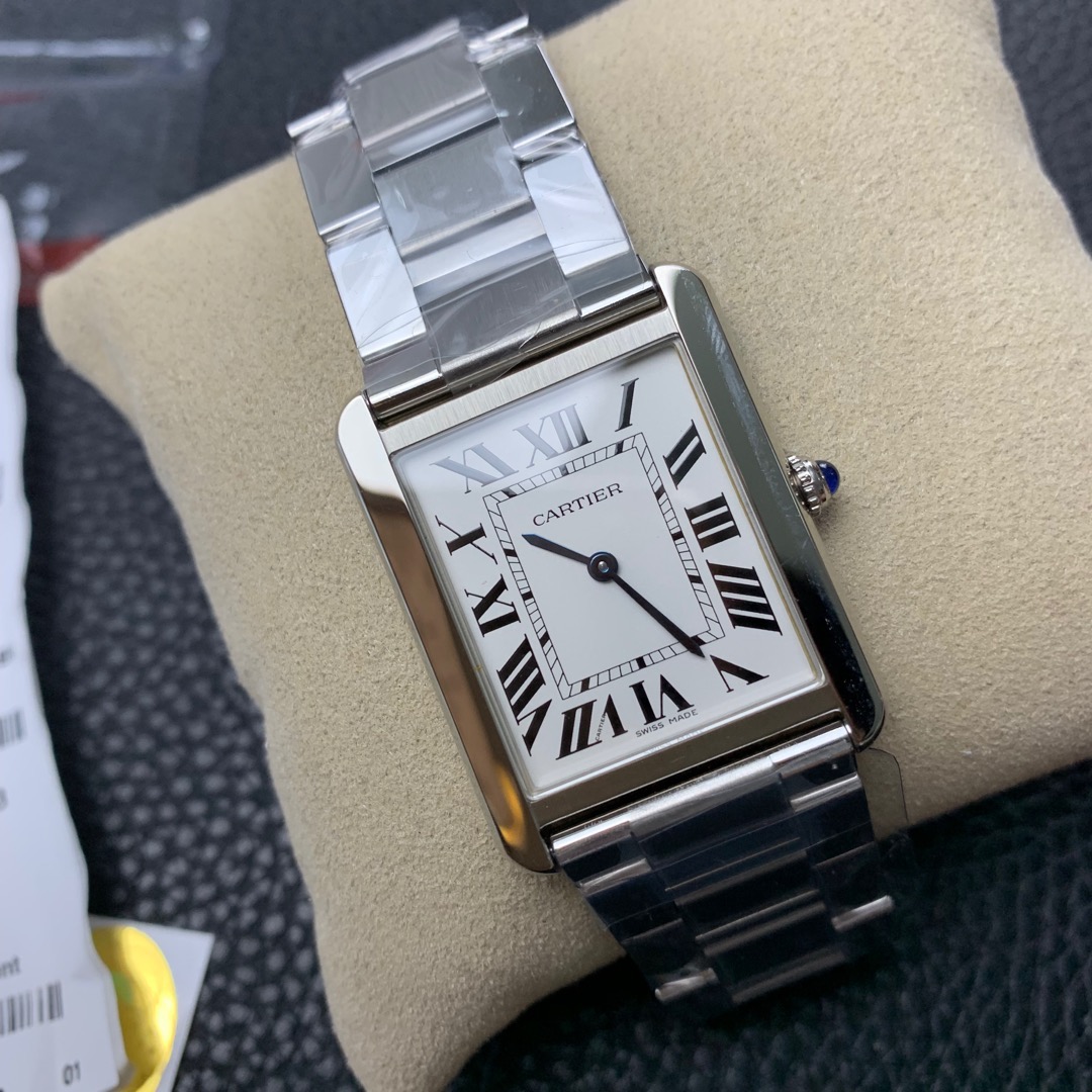 Cartier 卡地亚坦克系列女款钢带腕表