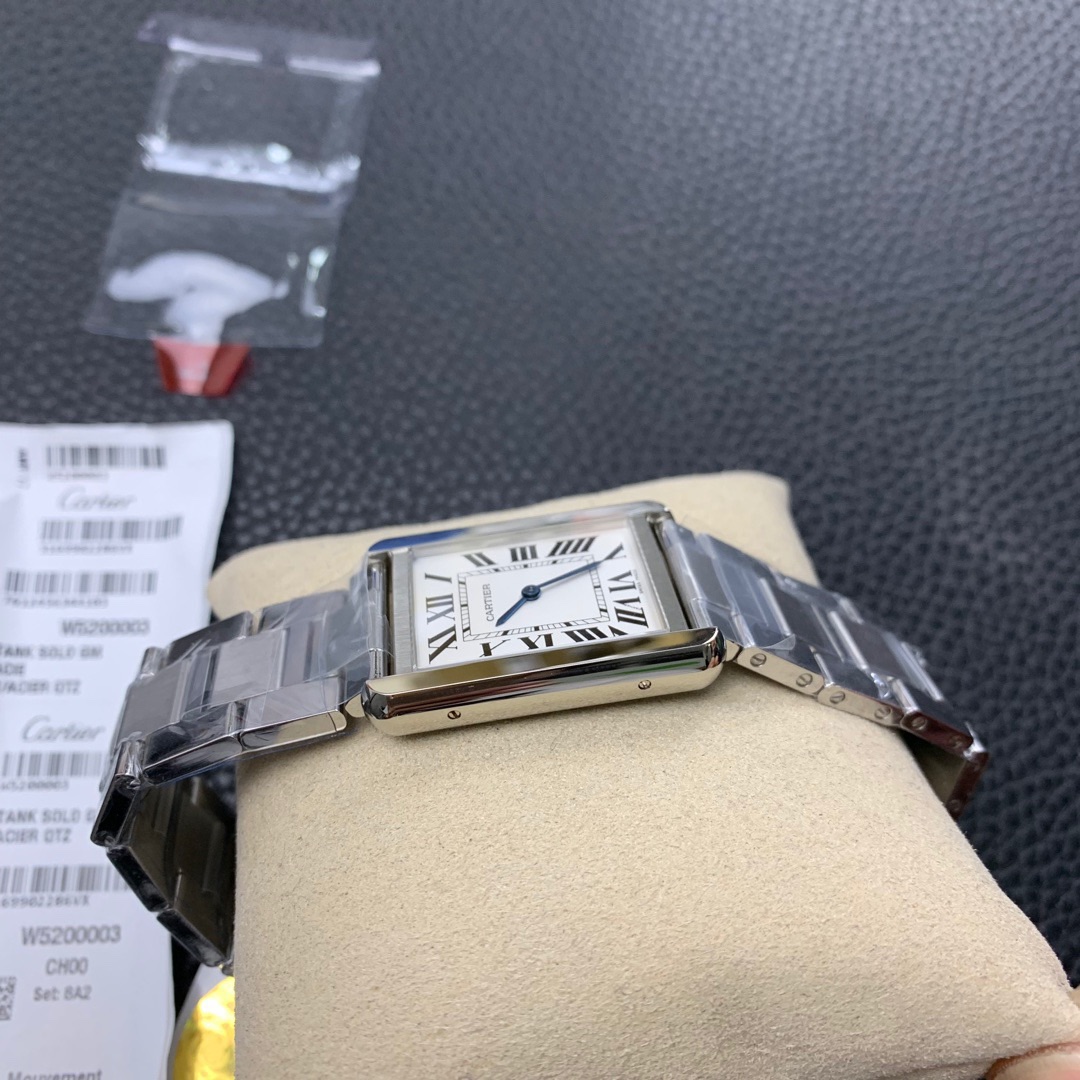 Cartier 卡地亚坦克系列女款钢带腕表