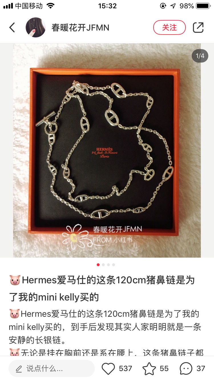 에르메스 피그노즈 허리 체인 목걸이 상세 이미지 7