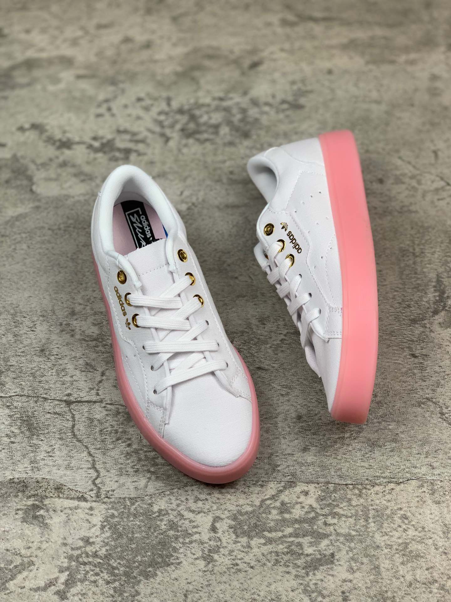 130帆布#三叶草新款杨幂同款 Adidas SLEEK 小白鞋 良心售价 原厂模具纸板 匹敌专柜 区别世面高价土肥圆