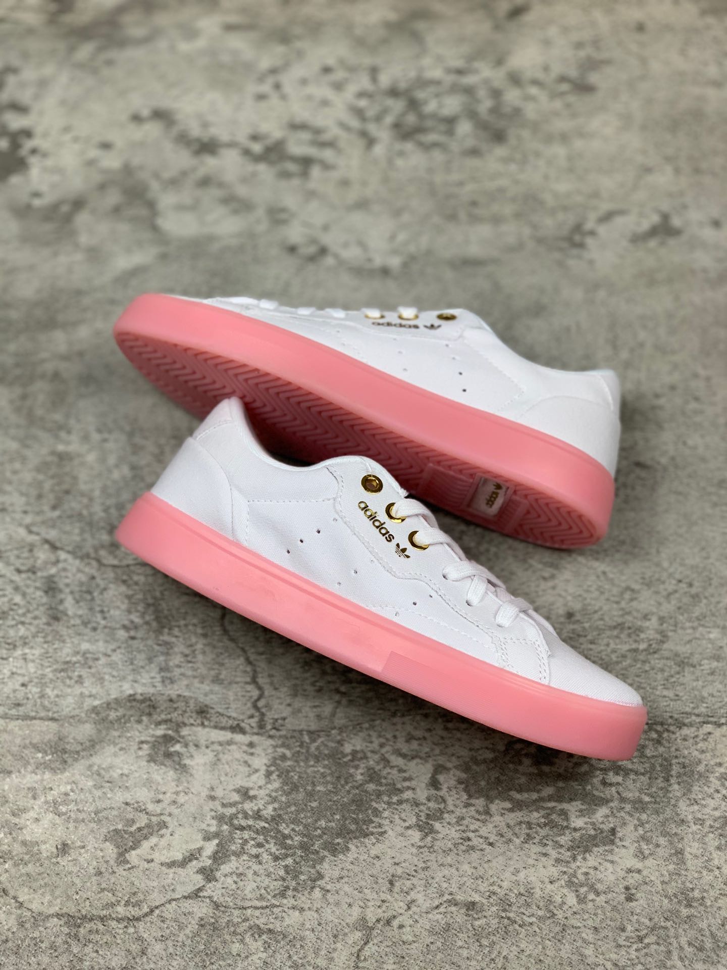 130帆布#三叶草新款杨幂同款 Adidas SLEEK 小白鞋 良心售价 原厂模具纸板 匹敌专柜 区别世面高价土肥圆