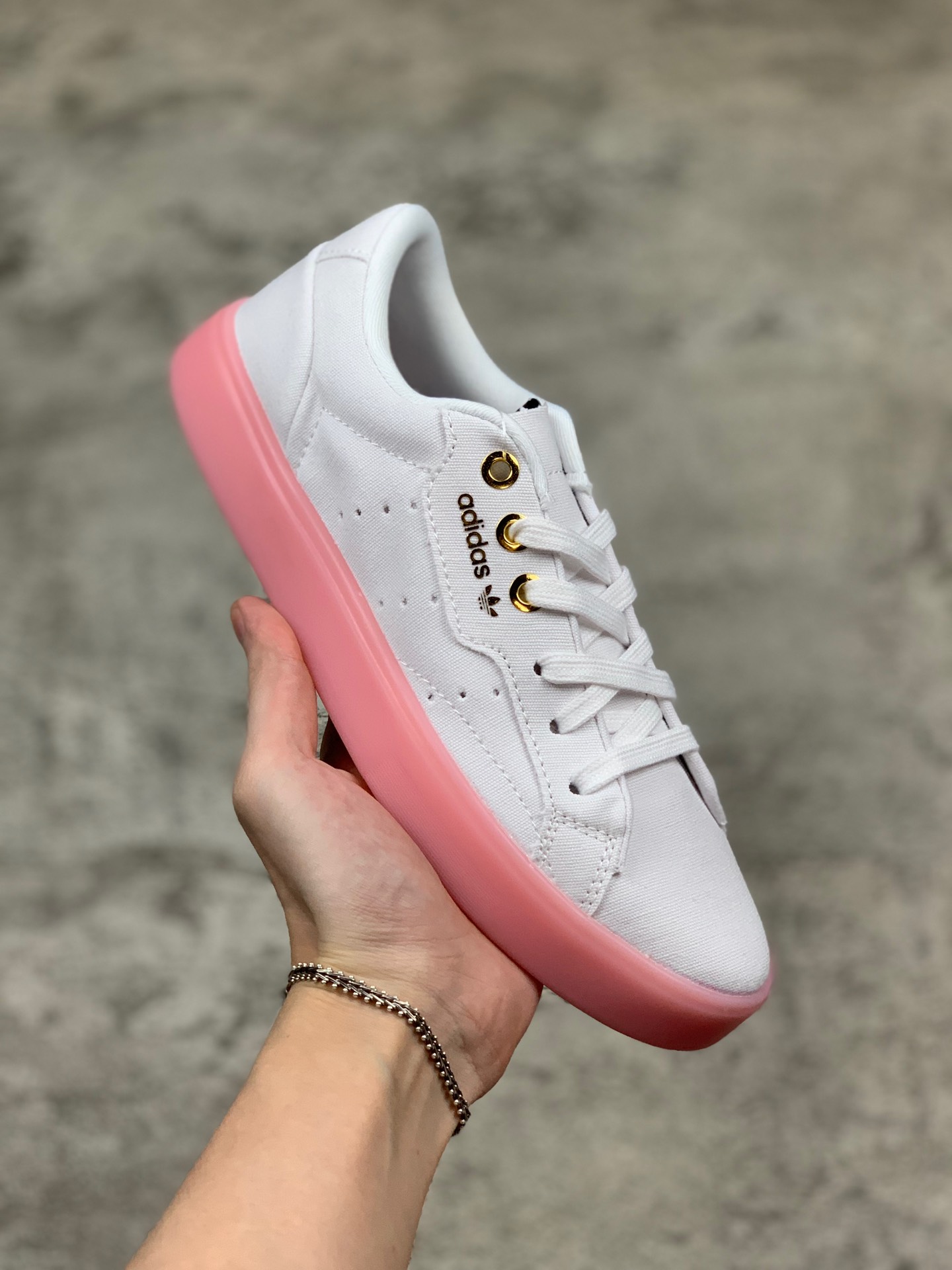 130帆布#三叶草新款杨幂同款 Adidas SLEEK 小白鞋 良心售价 原厂模具纸板 匹敌专柜 区别世面高价土肥圆