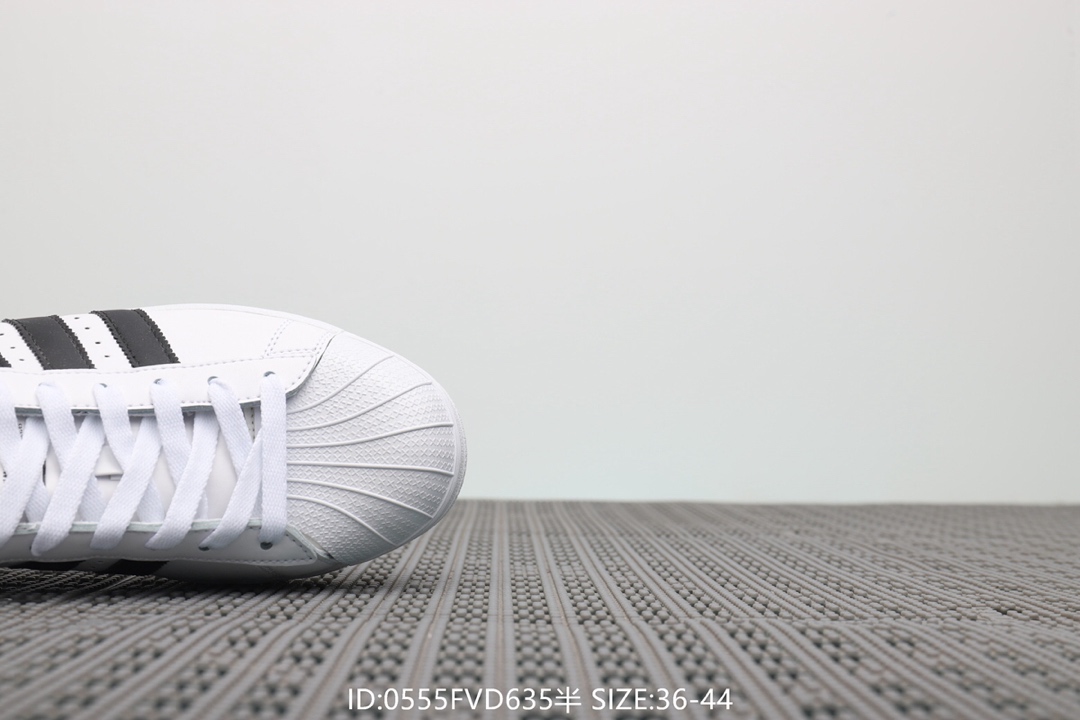 70  阿迪达斯Adidas Superstar 经典款休闲小白鞋 带半码 三叶草贝壳头板鞋
