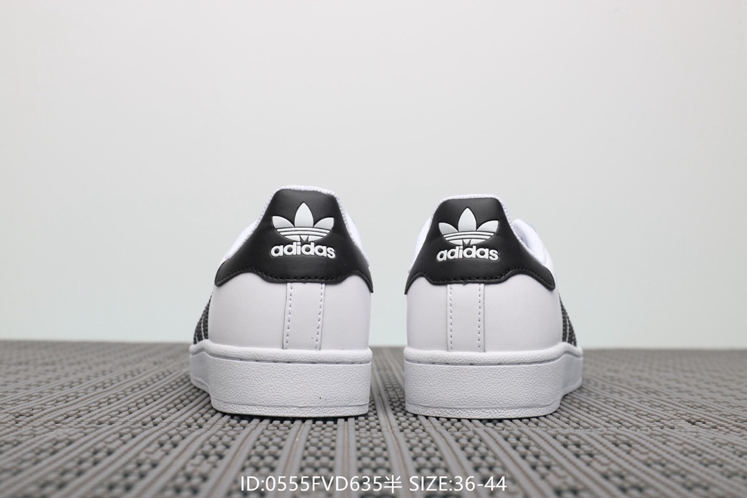 70  阿迪达斯Adidas Superstar 经典款休闲小白鞋 带半码 三叶草贝壳头板鞋