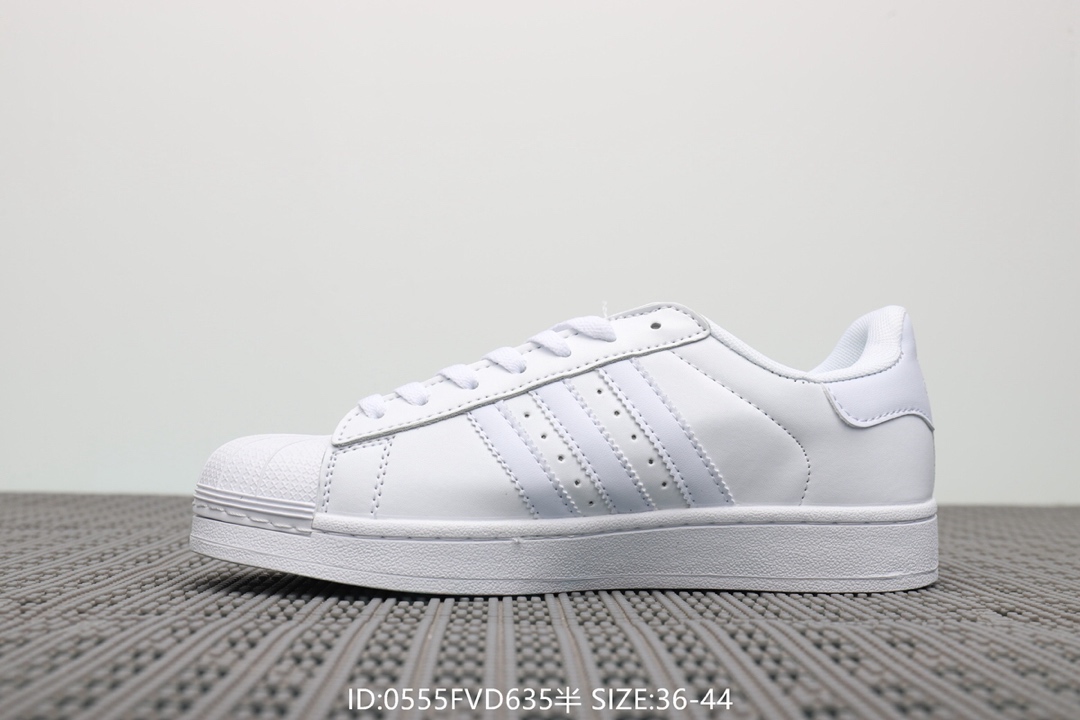 70  阿迪达斯Adidas Superstar 经典款休闲小白鞋 带半码 三叶草贝壳头板鞋