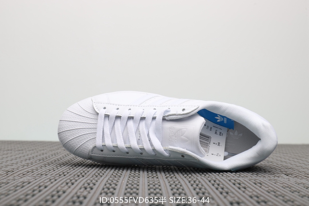 70  阿迪达斯Adidas Superstar 经典款休闲小白鞋 带半码 三叶草贝壳头板鞋