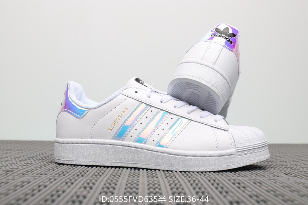 70  阿迪达斯Adidas Superstar 经典款休闲小白鞋 带半码 三叶草贝壳头板鞋