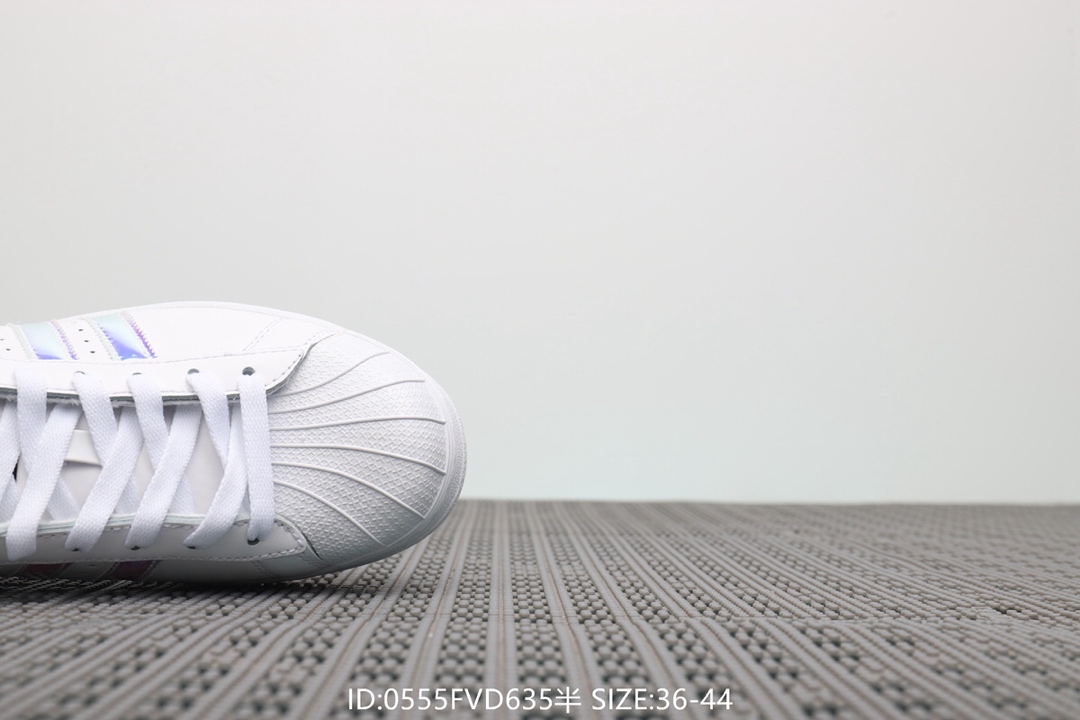 70  阿迪达斯Adidas Superstar 经典款休闲小白鞋 带半码 三叶草贝壳头板鞋