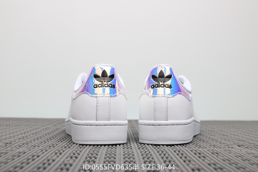 70  阿迪达斯Adidas Superstar 经典款休闲小白鞋 带半码 三叶草贝壳头板鞋