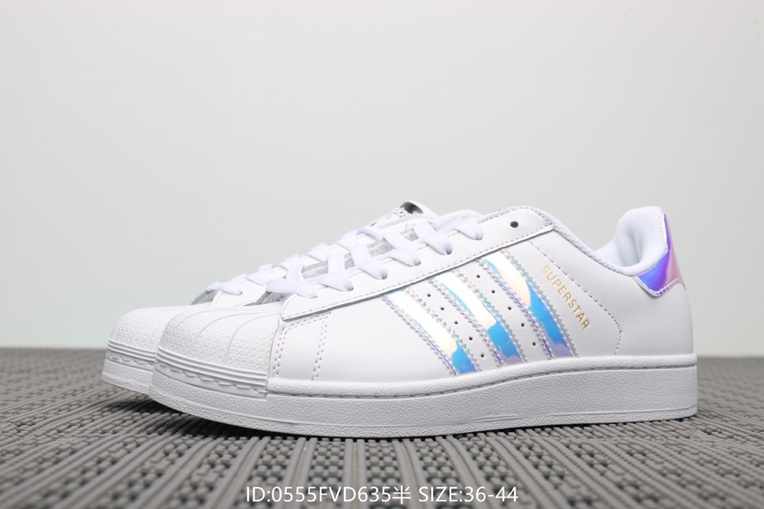 70  阿迪达斯Adidas Superstar 经典款休闲小白鞋 带半码 三叶草贝壳头板鞋