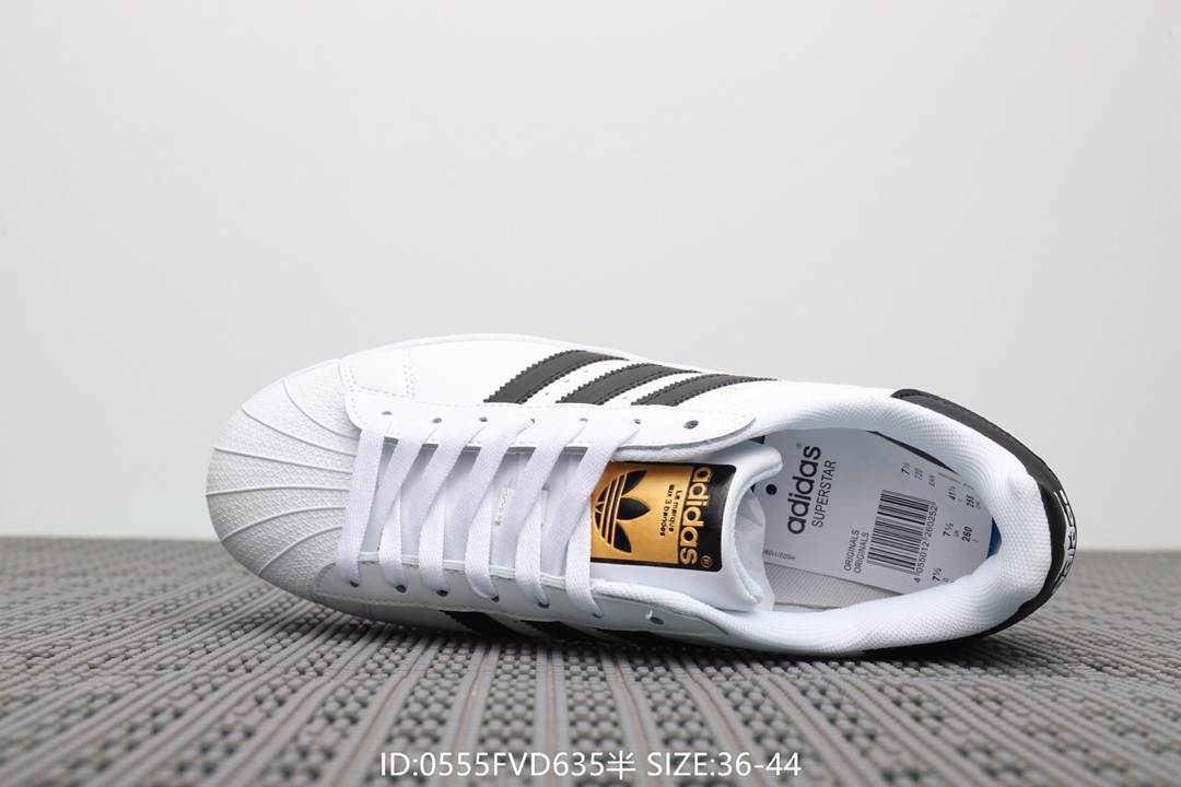 70  阿迪达斯Adidas Superstar 经典款休闲小白鞋 带半码 三叶草贝壳头板鞋