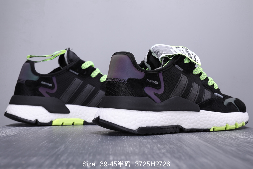 140真标半码！ 阿迪达斯 三叶草adidas Originals 2019 Nite Jogger Boost 夜行者系列 爆米花复古休闲运动百搭跑鞋 性比价版本