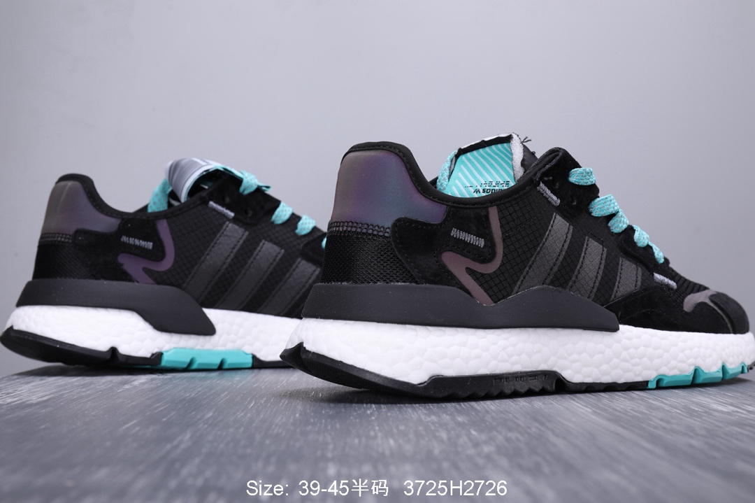 140真标半码！ 阿迪达斯 三叶草adidas Originals 2019 Nite Jogger Boost 夜行者系列 爆米花复古休闲运动百搭跑鞋 性比价版本！