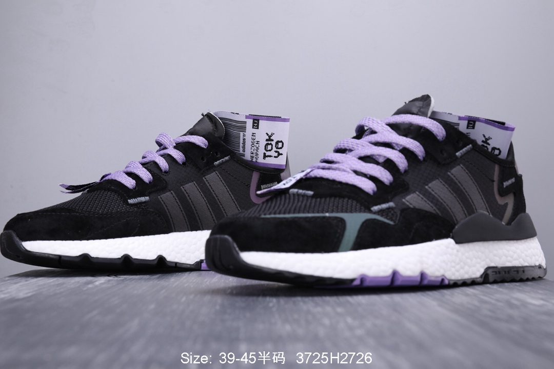 140真标半码！ 阿迪达斯 三叶草adidas Originals 2019 Nite Jogger Boost 夜行者系列 爆米花复古休闲运动百搭跑鞋 性比价版本！