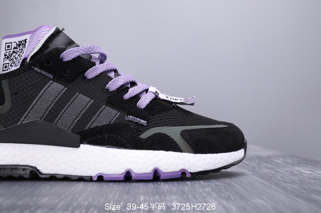 140真标半码！ 阿迪达斯 三叶草adidas Originals 2019 Nite Jogger Boost 夜行者系列 爆米花复古休闲运动百搭跑鞋 性比价版本！