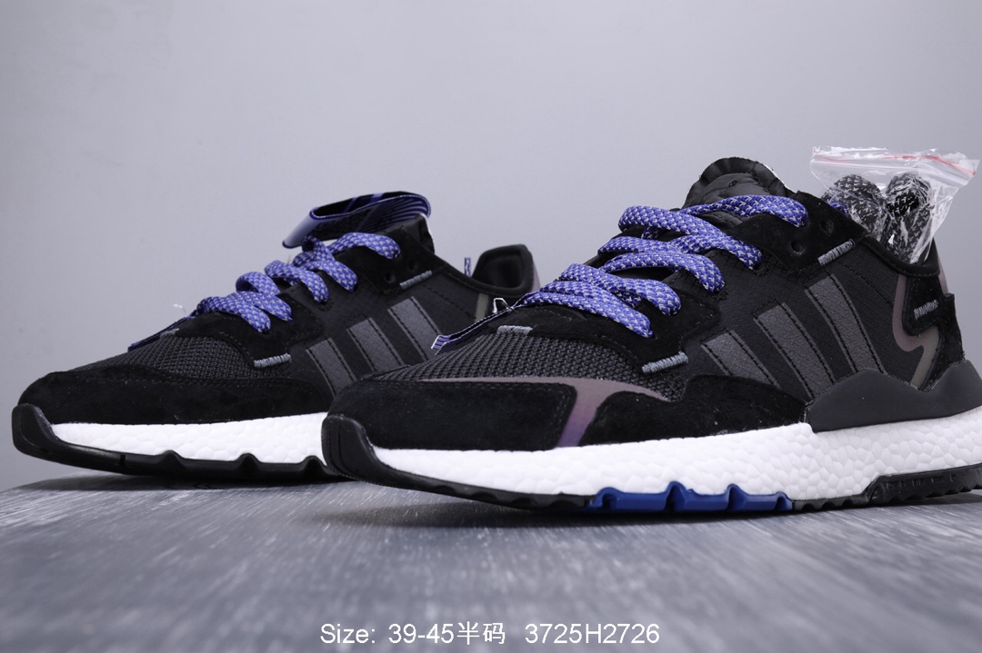 140真标半码！ 阿迪达斯 三叶草adidas Originals 2019 Nite Jogger Boost 夜行者系列 爆米花复古休闲运动百搭跑鞋 性比价版本！
