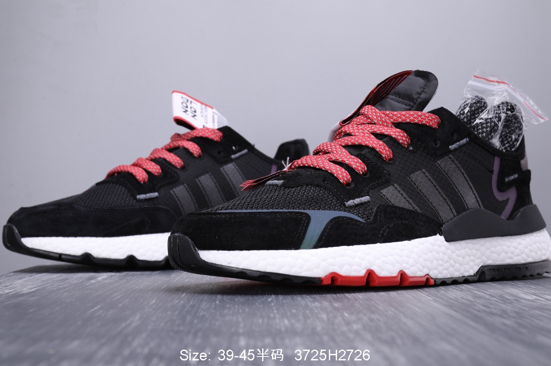 140真标半码！ 阿迪达斯 三叶草adidas Originals 2019 Nite Jogger Boost 夜行者系列 爆米花复古休闲运动百搭跑鞋 性比价版本！