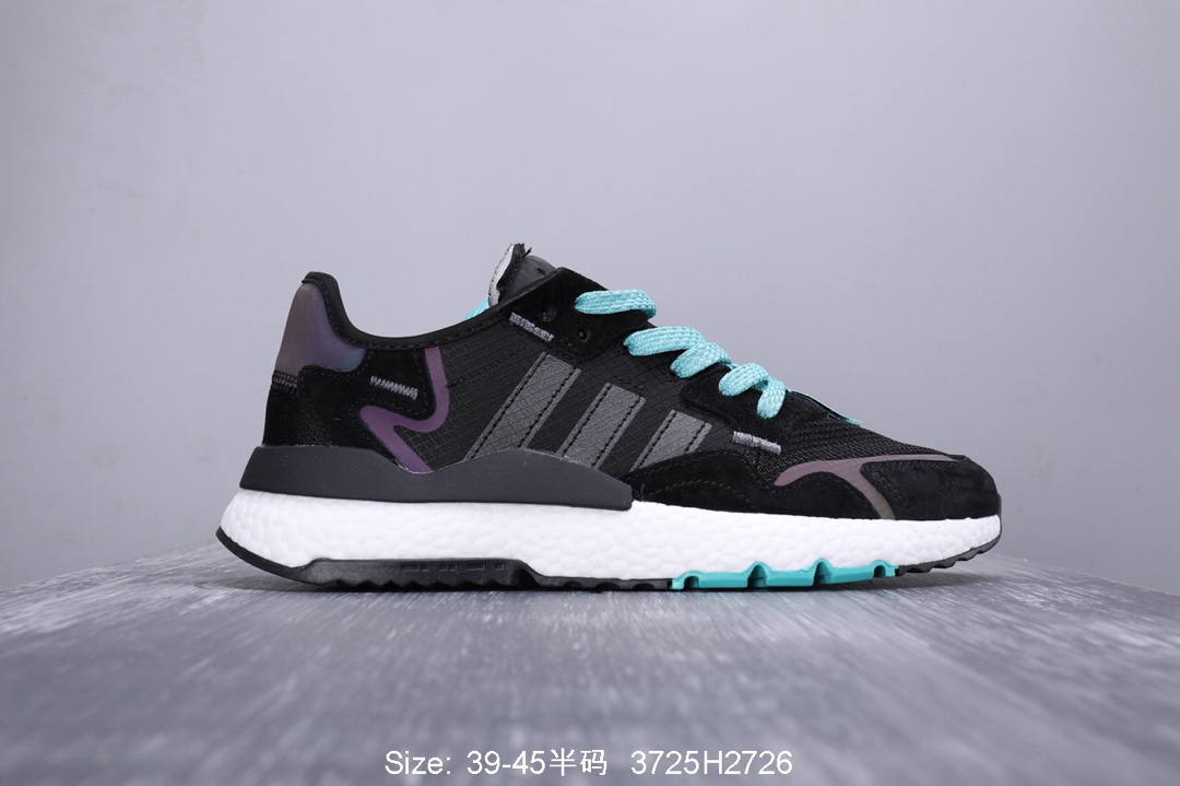 140真标半码！ 阿迪达斯 三叶草adidas Originals 2019 Nite Jogger Boost 夜行者系列 爆米花复古休闲运动百搭跑鞋 性比价版本