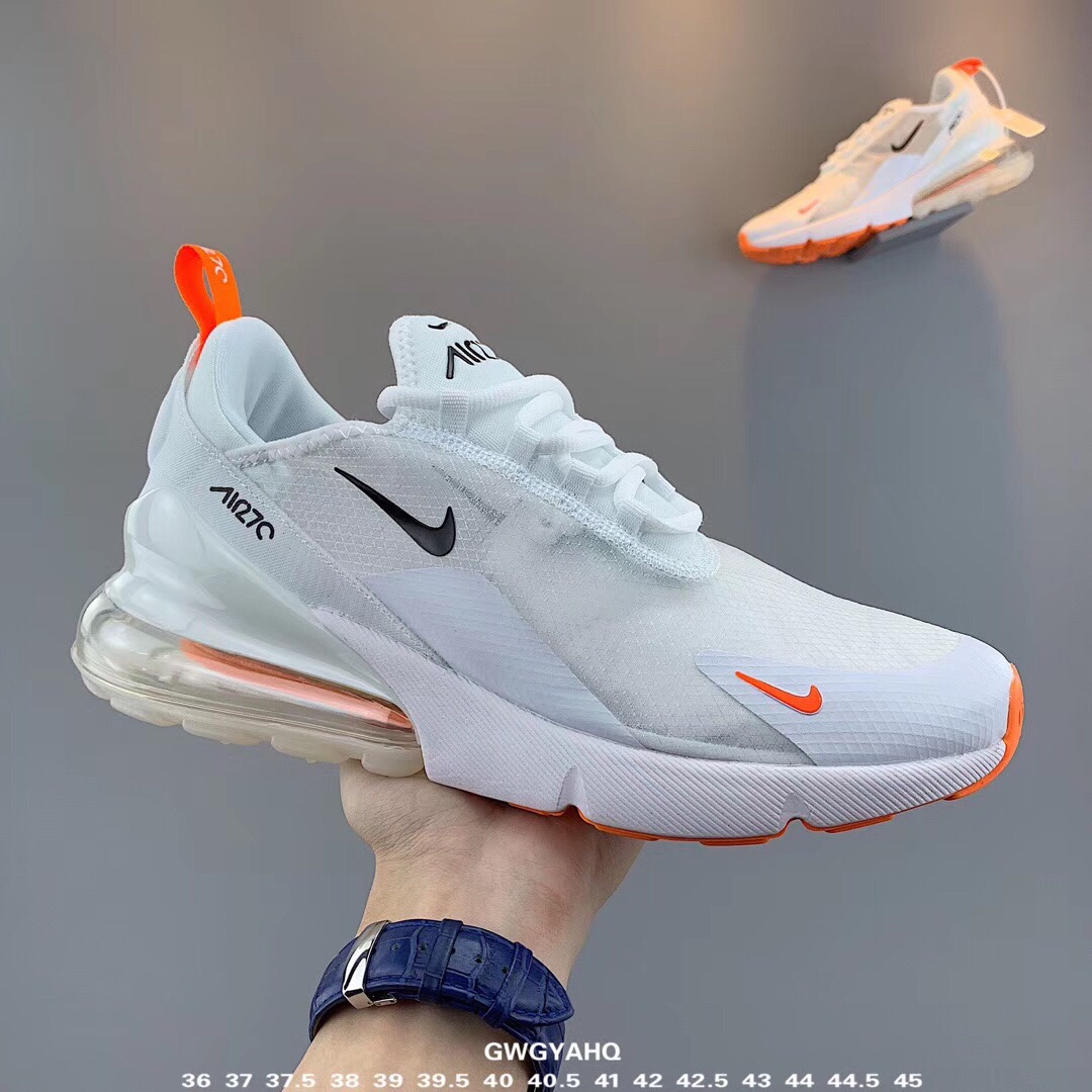 170原装公司级 耐克 Nike Air Max 270 透明进口网纱 清凉一夏 Mas270系列后跟半掌气垫慢跑鞋