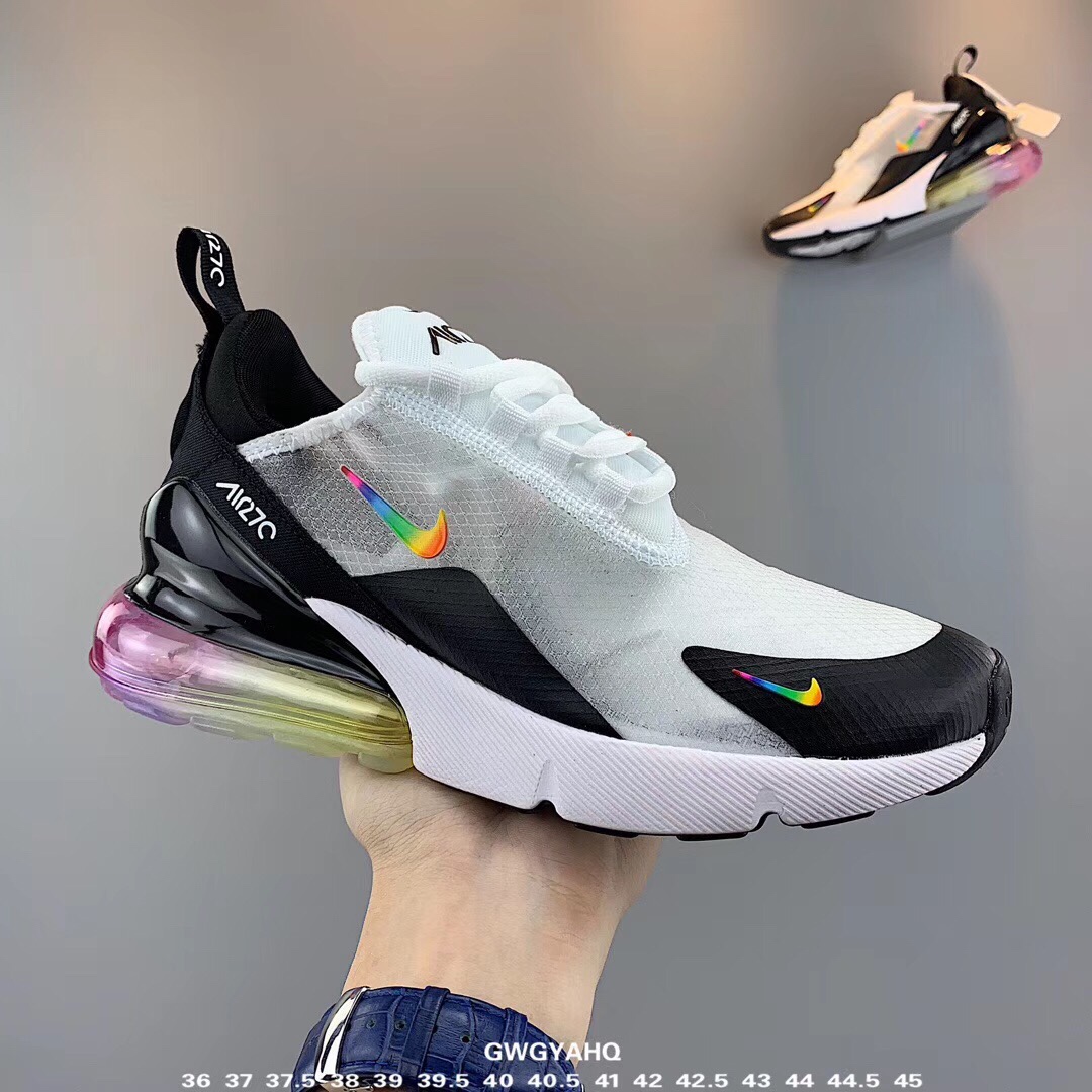 170原装公司级 耐克 Nike Air Max 270 透明进口网纱 清凉一夏 Mas270系列后跟半掌气垫慢跑鞋
