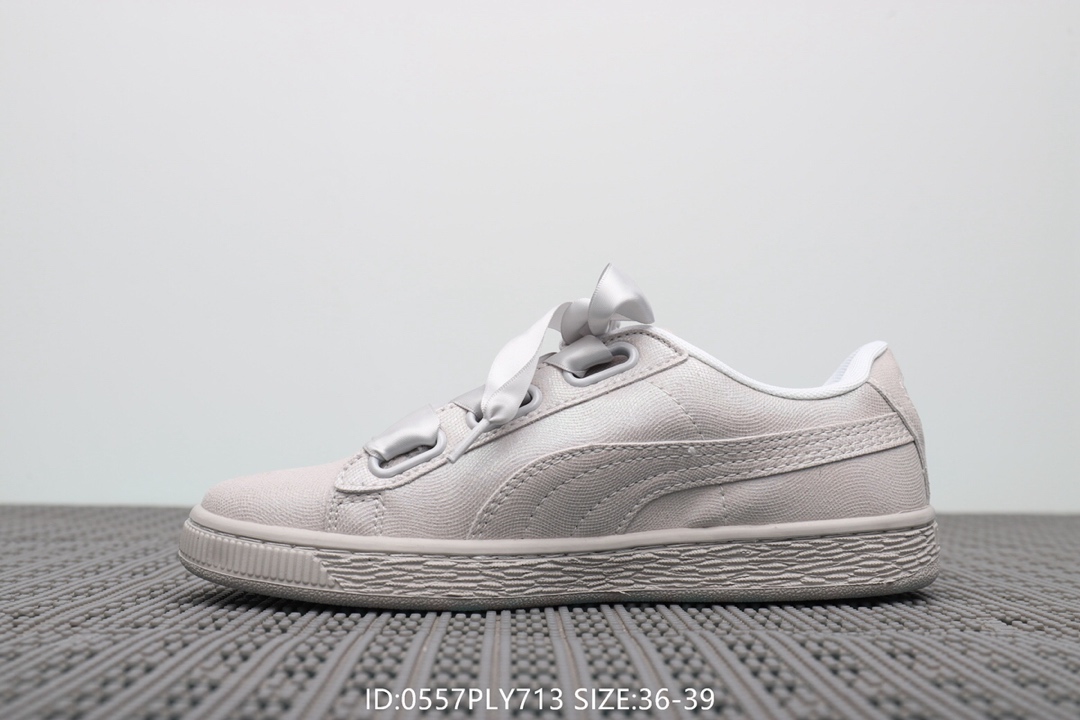 95彪马Puma Suede Classic Archive 女款 蝴蝶结丝带休闲百搭板鞋