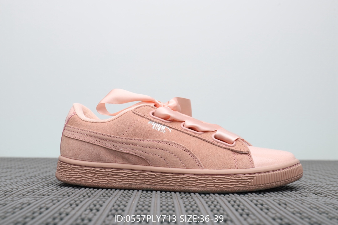 95彪马Puma Suede Classic Archive 女款 蝴蝶结丝带休闲百搭板鞋