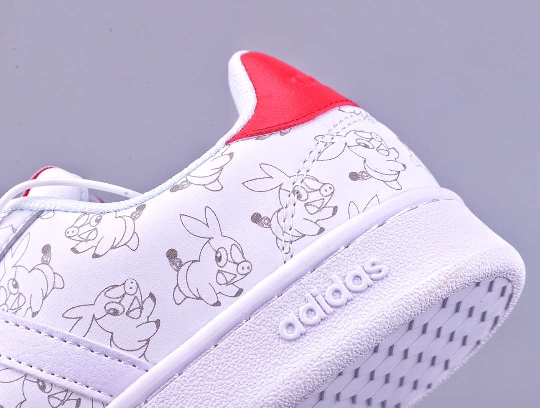 170Pokemon x Adidas NEO 宝可梦神奇宝贝联名 EG2197“Tepig”红尾 暖暖猪 全鞋头层皮