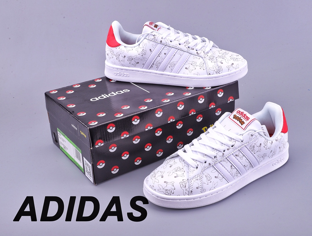 170Pokemon x Adidas NEO 宝可梦神奇宝贝联名 EG2197“Tepig”红尾 暖暖猪 全鞋头层皮