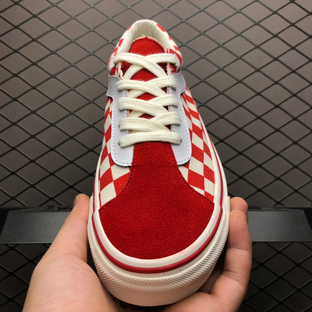 160硫化版本全新配色“白红棋盘格子”安纳海姆工厂系列！Vans Authentic 44 DX系列帆布硫化板鞋