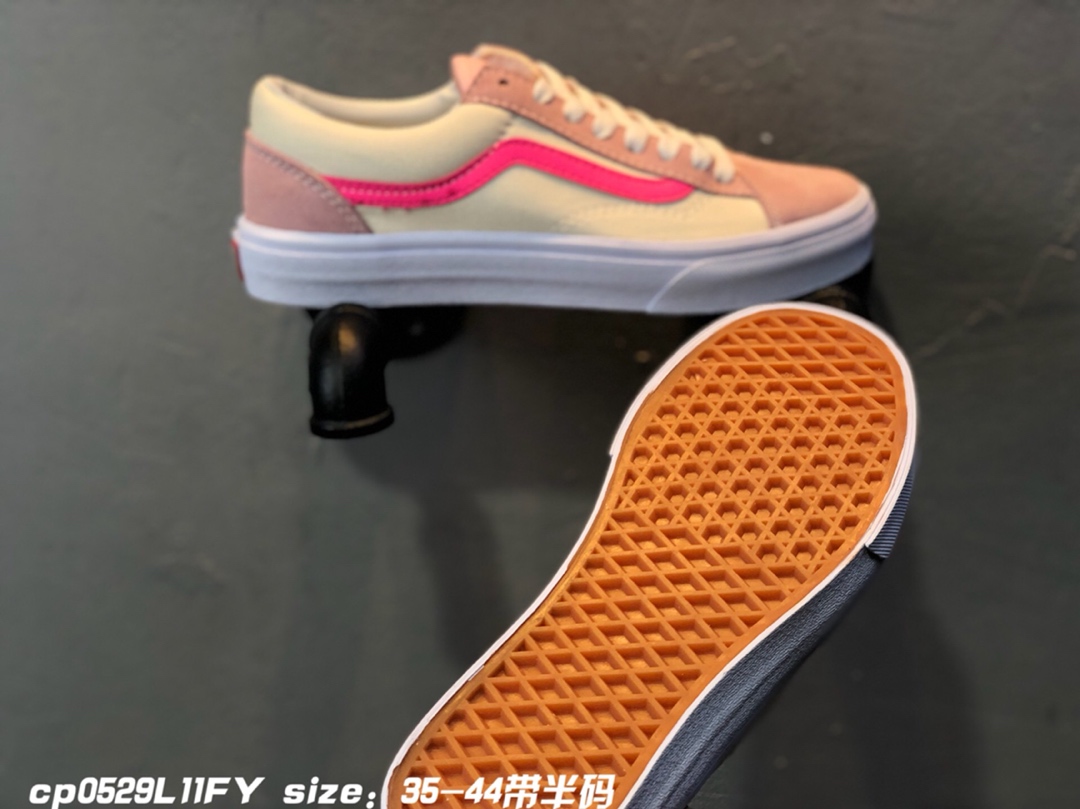 120万斯Vans 2019款RETRO SPORT STYLE 36粉色 灰紫拼色 复古帆布低帮板鞋