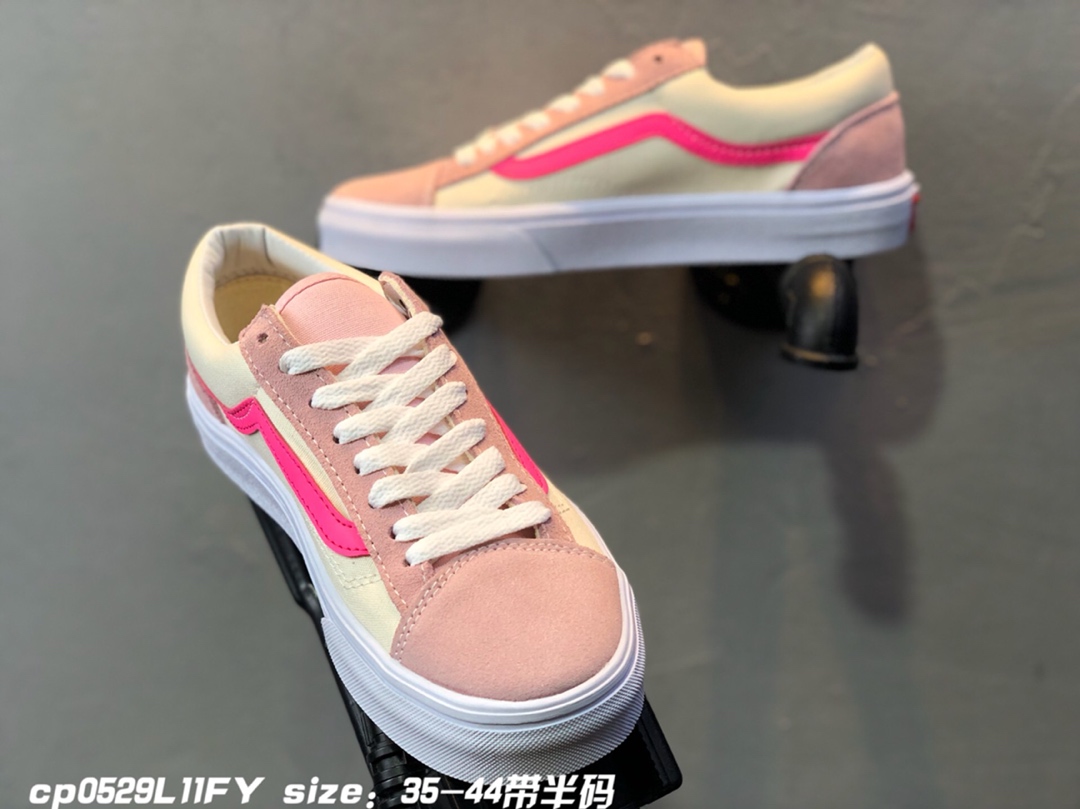 120万斯Vans 2019款RETRO SPORT STYLE 36粉色 灰紫拼色 复古帆布低帮板鞋