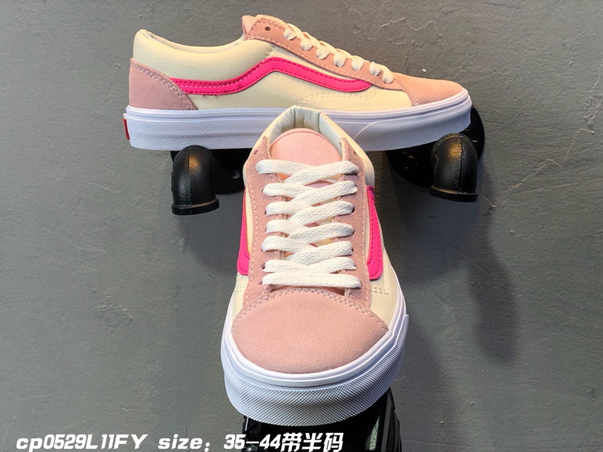 120万斯Vans 2019款RETRO SPORT STYLE 36粉色 灰紫拼色 复古帆布低帮板鞋