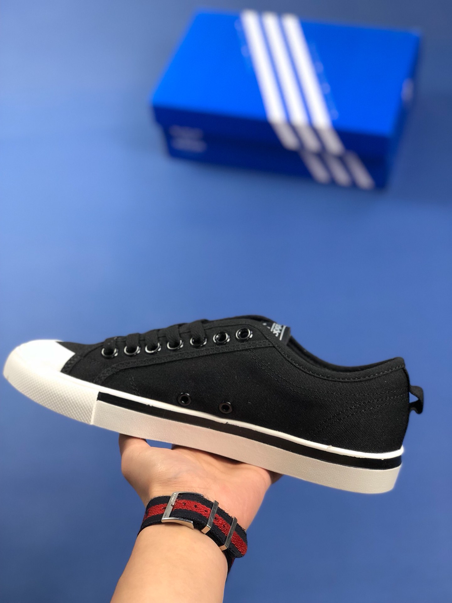 120 夏日新品 原楦开发 三叶草Adidas Nizza Blanc Bordeaux LO二代半截式包胶头 三叶草经典帆布板鞋情侣休闲鞋