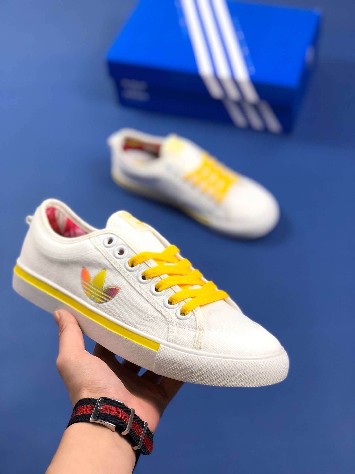 120 夏日新品 原楦开发 三叶草Adidas Nizza Blanc Bordeaux LO二代半截式包胶头 三叶草经典帆布板鞋情侣休闲鞋