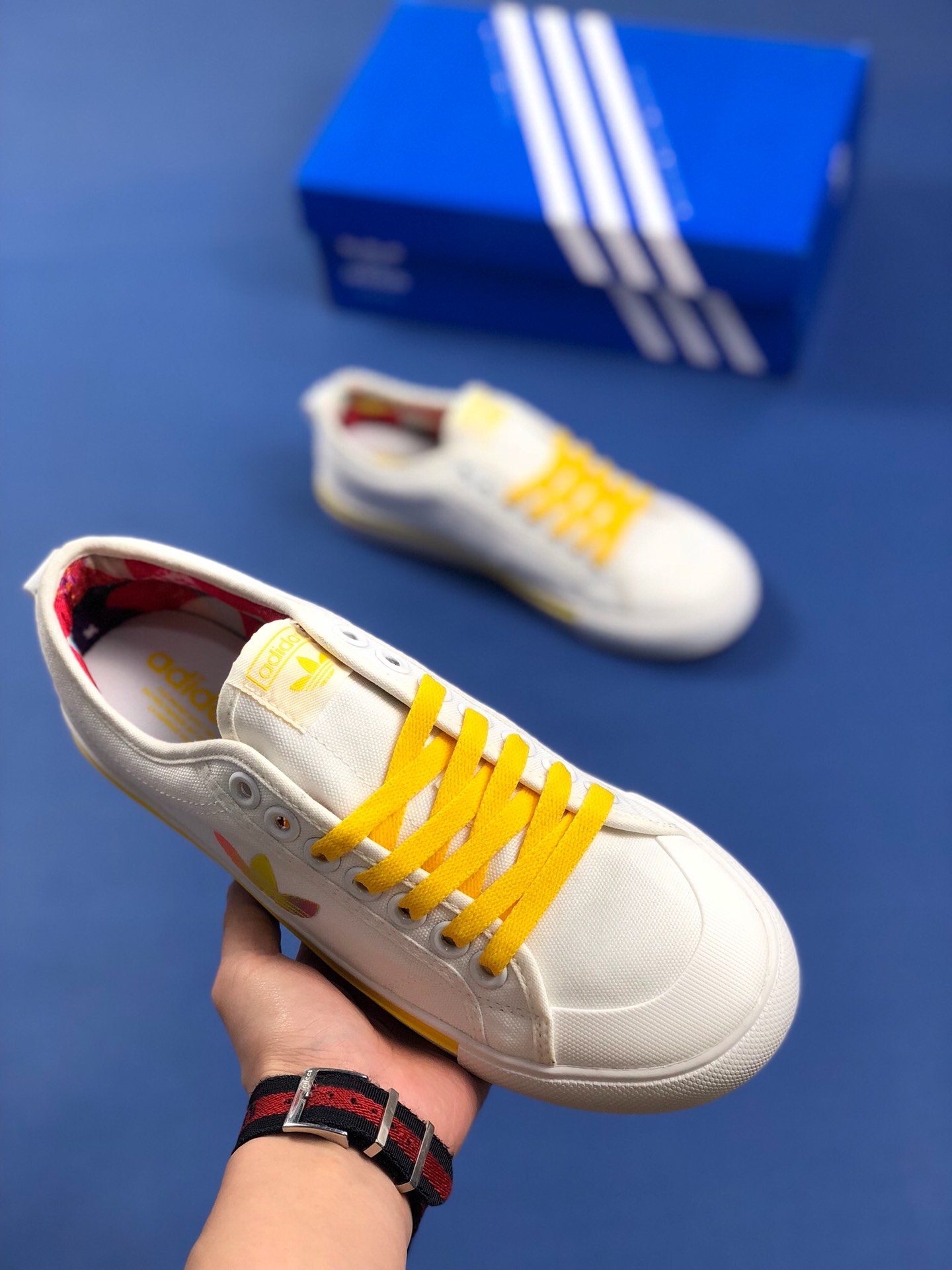 120 夏日新品 原楦开发 三叶草Adidas Nizza Blanc Bordeaux LO二代半截式包胶头 三叶草经典帆布板鞋情侣休闲鞋