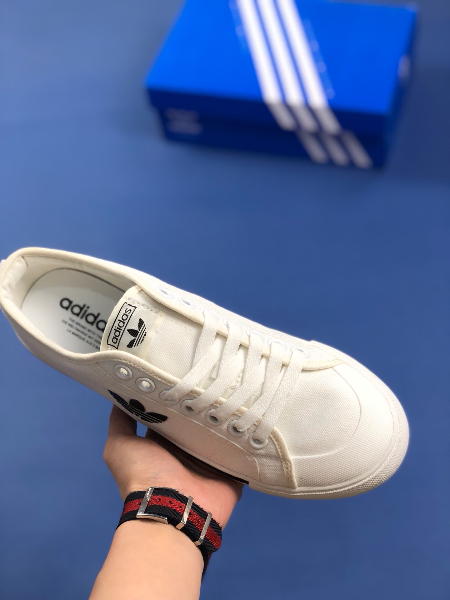 120 夏日新品 原楦开发 三叶草Adidas Nizza Blanc Bordeaux LO二代半截式包胶头 三叶草经典帆布板鞋情侣休闲鞋