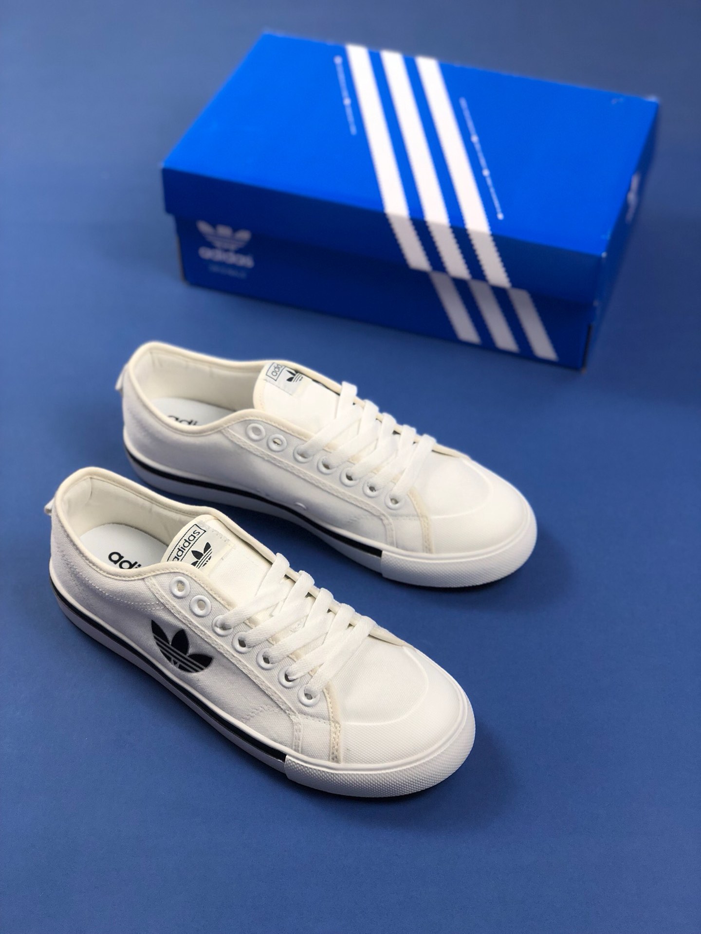 120 夏日新品 原楦开发 三叶草Adidas Nizza Blanc Bordeaux LO二代半截式包胶头 三叶草经典帆布板鞋情侣休闲鞋