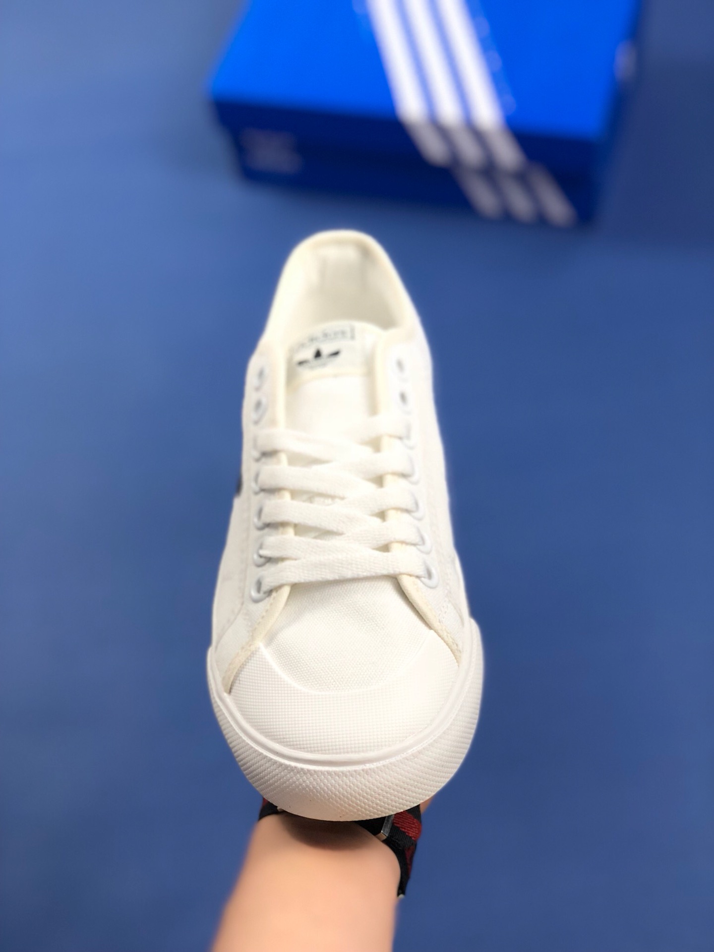 120 夏日新品 原楦开发 三叶草Adidas Nizza Blanc Bordeaux LO二代半截式包胶头 三叶草经典帆布板鞋情侣休闲鞋